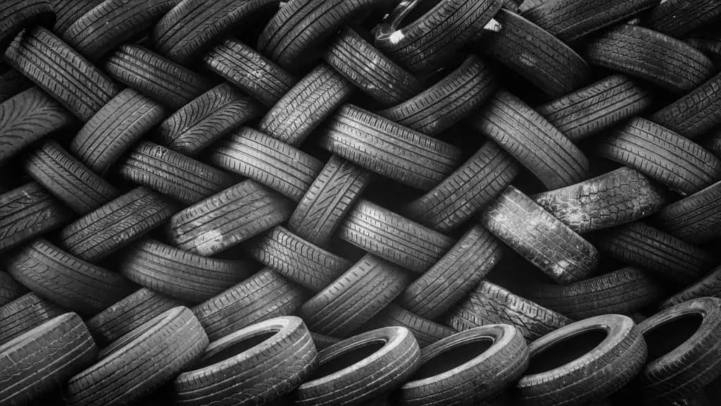 pile rubber tires