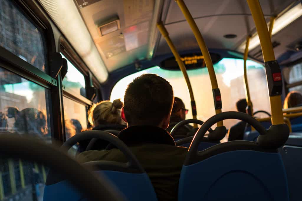 people on bus public transport